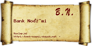 Bank Noémi névjegykártya